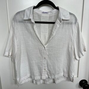 Lightweight White Short Sleeve Blouse